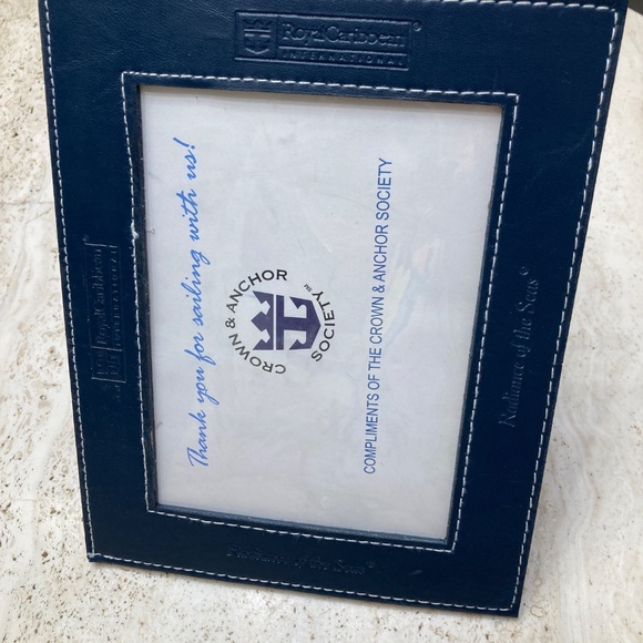 Royal Caribbean Radiance of the Seas 5x7 Picture Frame Blue Faux Leather - Picture 2 of 8